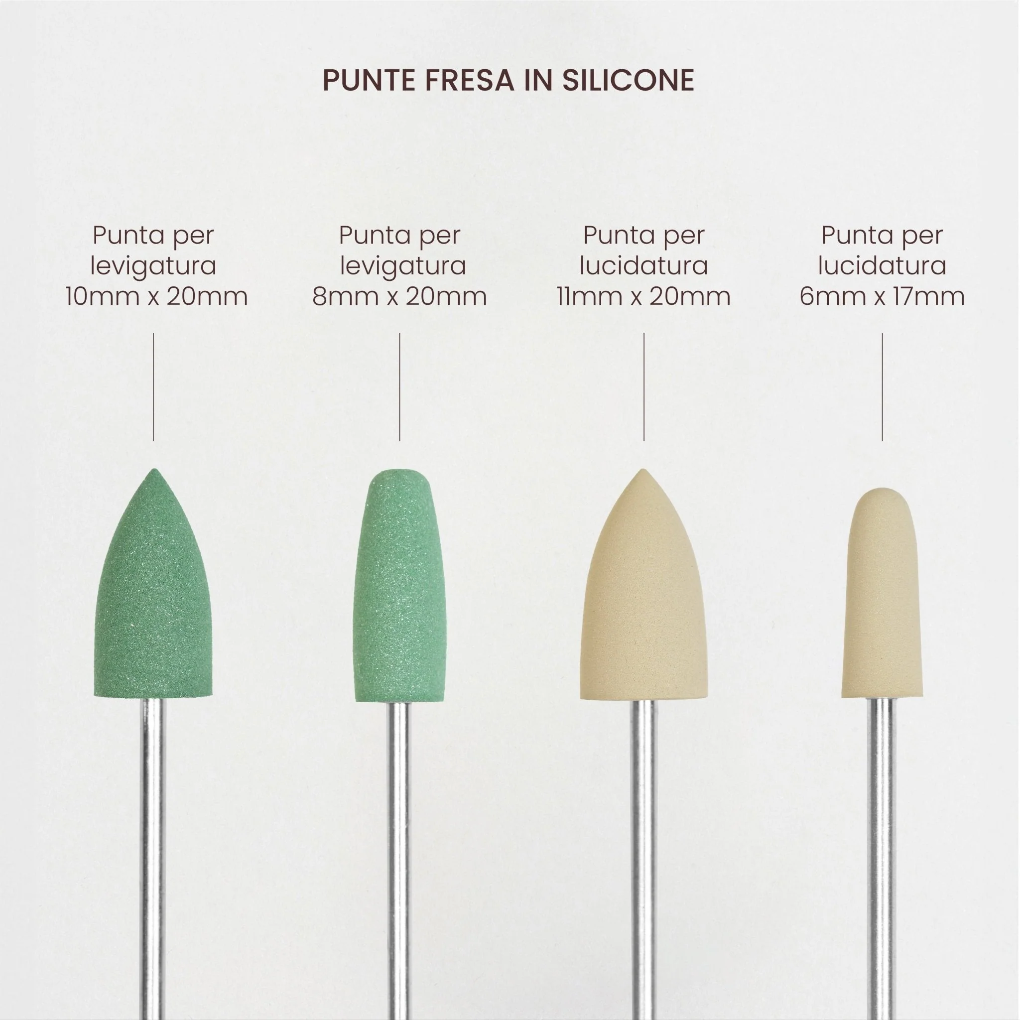 Punta fresa per unghie in Silicone per Levigatura 10mm - Image 3
